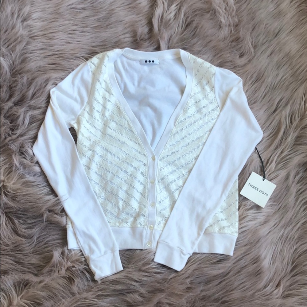 White cardigan with lace